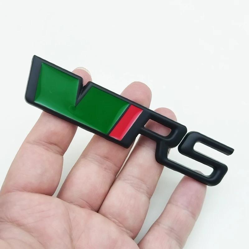 3d Metal RS Logo VRS Car Front Grill Emblem Rear Trunk Badge for Skoda VRS Octavia 1 2 3 Rapid Kodiaq Karoq Fabia Kamiq Superb EH4