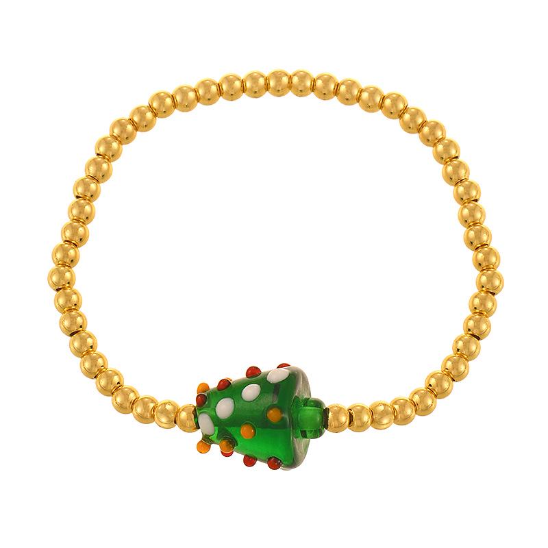 Festive Gingerbread Man Beaded Bracelet: Unique, Colorful Design for Women - Perfect Autumn/Winter Layered Best Friend Gift