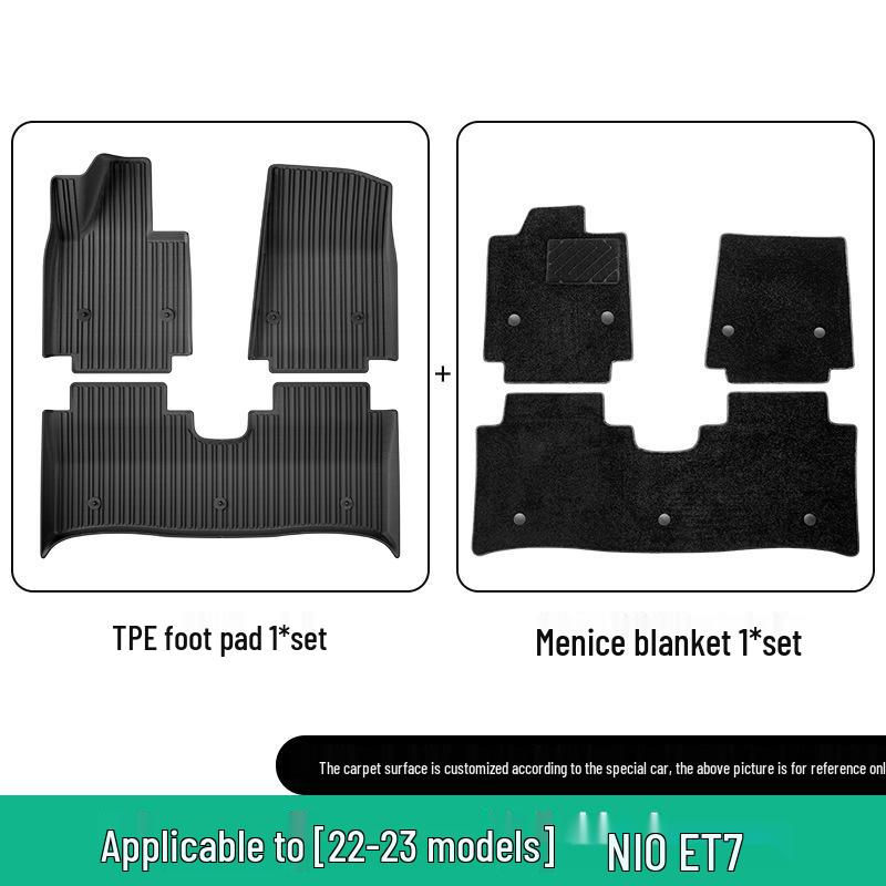 Weilai ET7 Car Mats: TPE Trunk & Interior Mats for 2022-2024 Models - Dirt-Resistant and Custom-Fit