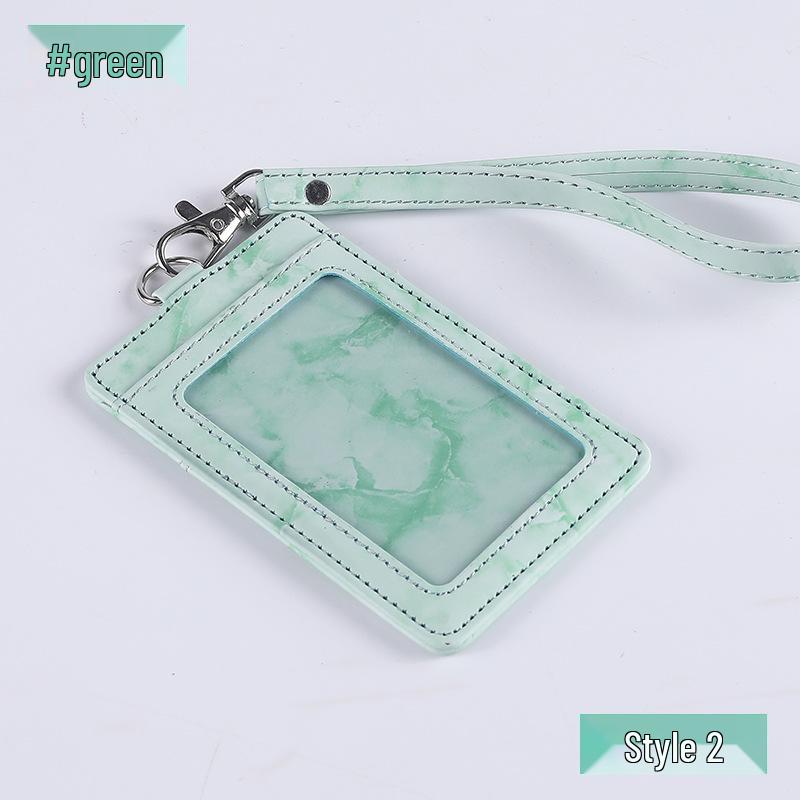 Jinbei Leather ID Card Badge Holder with Lanyard