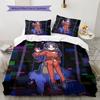 Miside Pattern Bedding Quilt Set Quilt Cover Pillowcase Home Decoration Birthday Gift (1 * Duvet Cover + 2 * Pillowcase, Without Core)