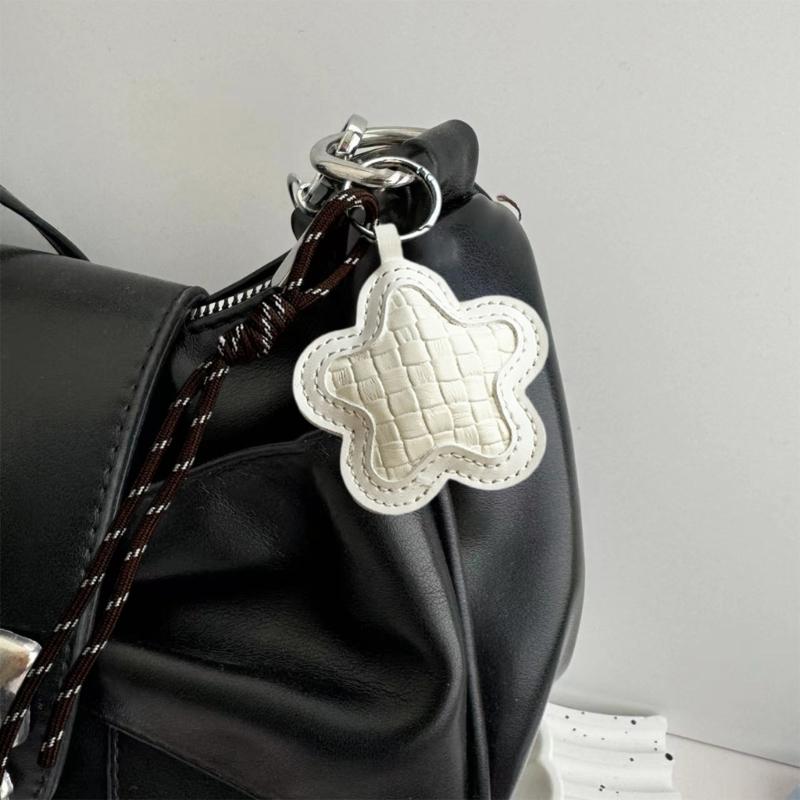 Handmade Star Keychain Charm Soft PU Leather Decorative Accessory Jewelry Gift for Students and Trendy Youth