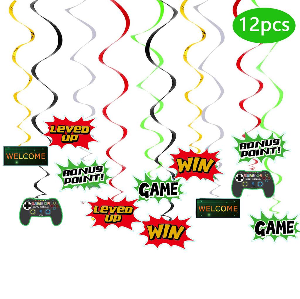 Game Theme Party Decoration Birthday Flag Gate Joint Cake Plug Set Gameone Banner Customization Creative