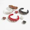 SHIXIN Punk Chunky Acrylic Wide Cuff Bracelet Ring Women Vintage Geometric C-shaped Opening Bangle Finger Rings Party Jewelry