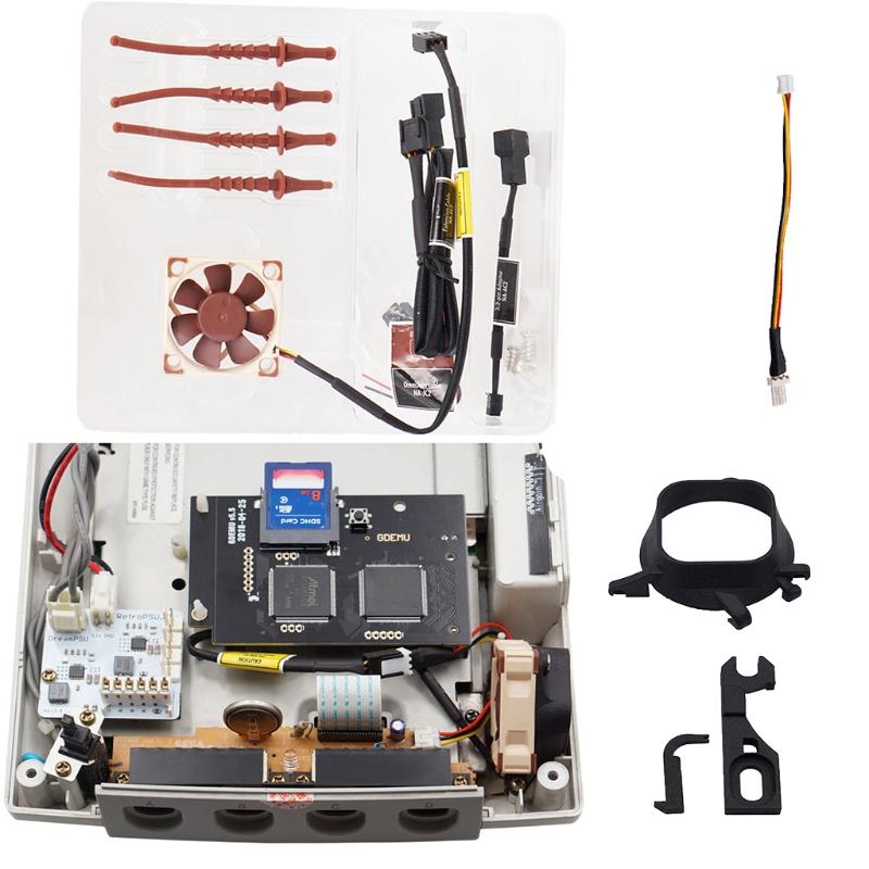 DC Cooling Fan 3d Printing Kit Bitfunx Black Fan Mount Kit+NF-A4x10 5V Fan for Dreamcast DC