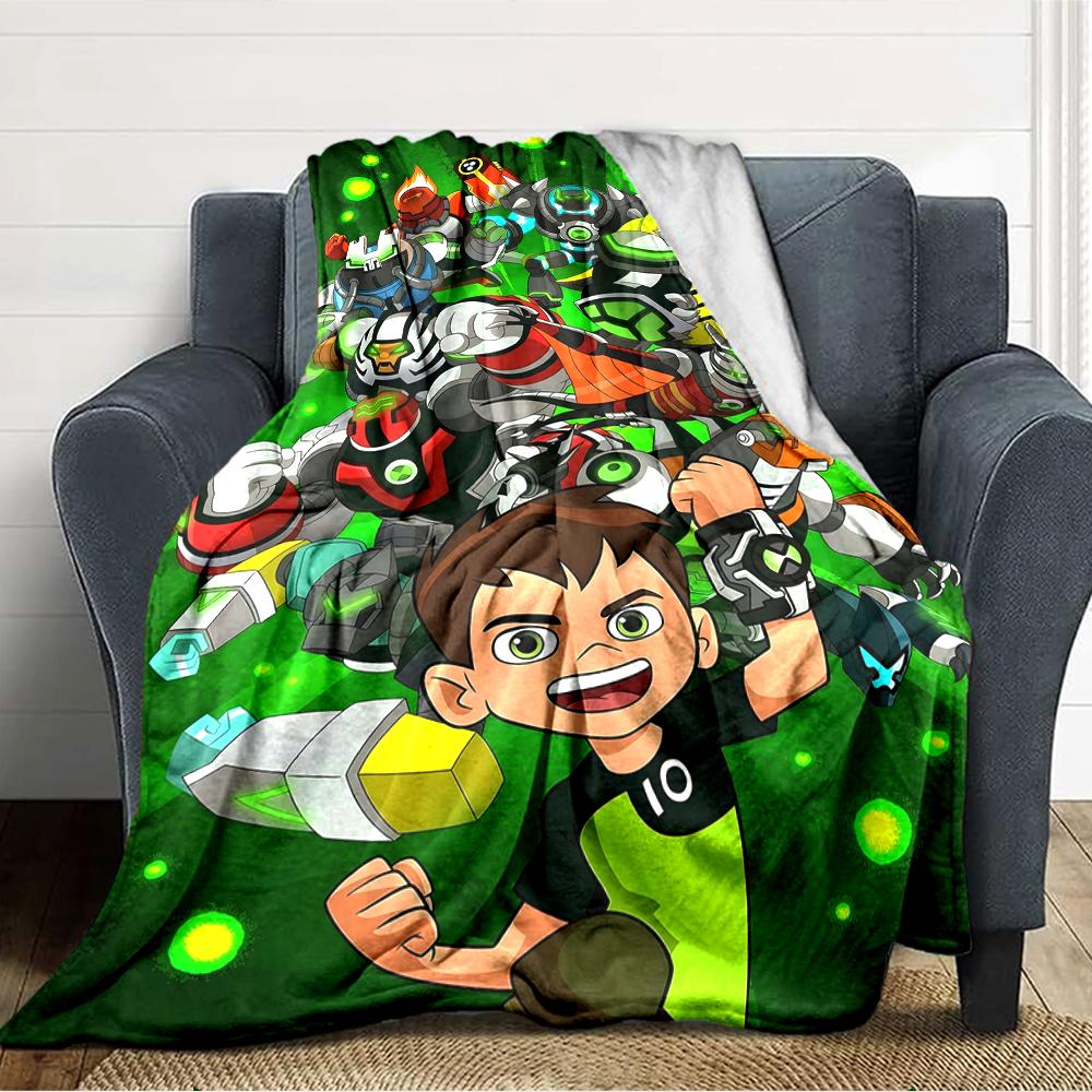 1pc Ben10 Blanket, Gift, for Men and Women, Soft Blanket, Good for Sofa Bed Couch Travel, Lightweight Flannel Blanket