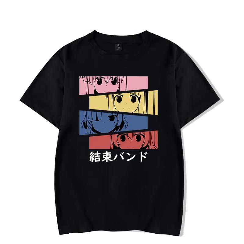 Bocchi The Rock Gotou Hitori Classic Manga Graphic T‑Shirt Japanese Anime Harajuku Hip‑Hop Cotton Loose Oversized Casual Streetwear Tops For Men Women