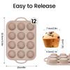 Silicone Muffin Pans For Baking With Metal Reinforced Frame, 12 Cups Regular Size Nonstick Silicone Cupcake Pan
