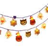 Pumpkin Ghost Lamp String 10/20Lights Halloween Party Props Atmosphere Lamp Light  Haunted House