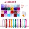 408-1200Pcs/Box Colorful Glass Beads Plastic Spacer Loose Bead Elastic Cord with Small Scissors for DIY Bracelet Jewelry Making