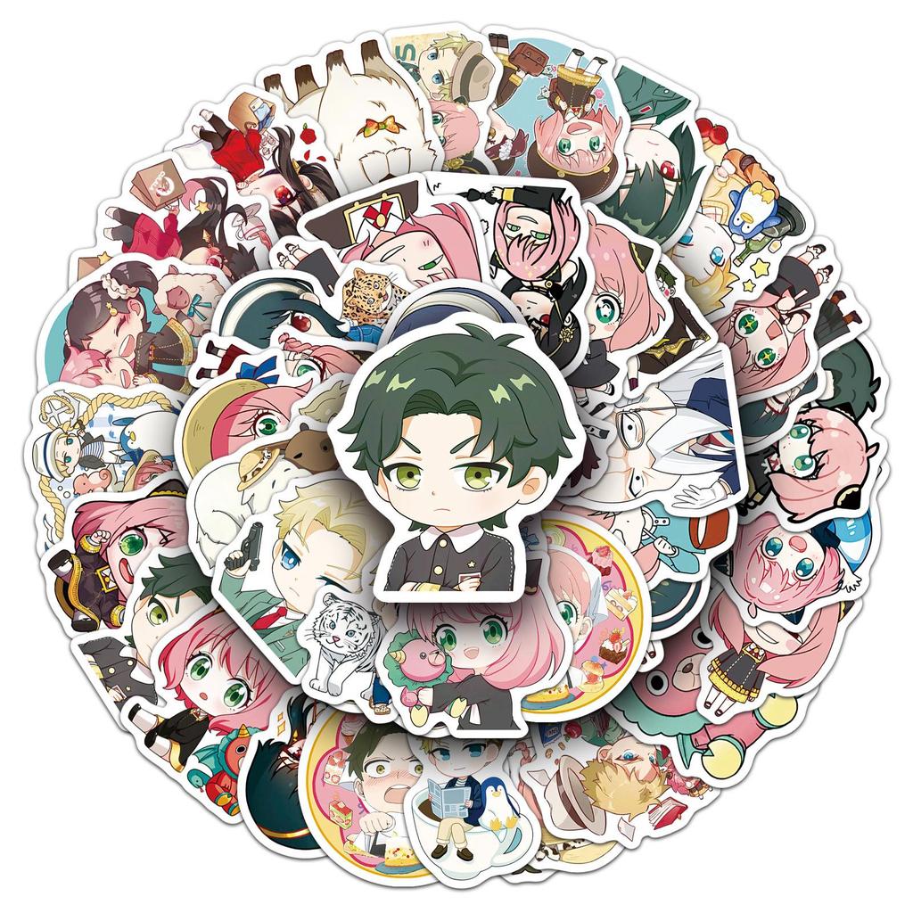 50-Piece Spy X Family Anime Stickers Set: Anya, Waterproof, Perfect for Thermos Cups & Tablets