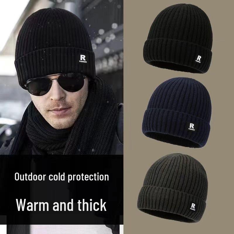 Men's Extra Thick Fleece-Lined Knitted Hat for Large Heads – Ear Protection for Cold Weather and Outdoor Skiing
