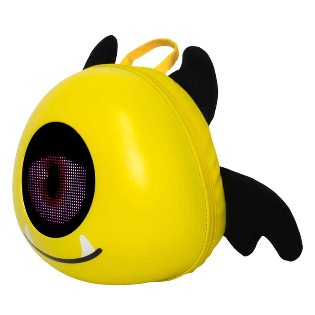 LED Backpack Eye Backpack DIY APP Control for Outdoor Riding Hiking Travel Cute Lightweight for Girls and Kids Yellow