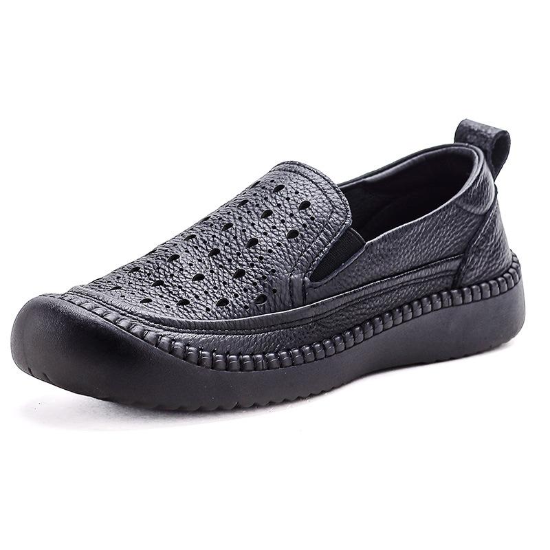 Fashion GKTINOO Women's Flats Handmade Shoes 2025 Spring Autumn Genuine Leather Ladies Shoe Flat Shoes Women Hollow Retro Shoe