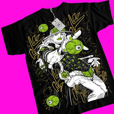 Camiseta Gyro Zeppeli Jojo's Bizarre Adventure Divertida Anime Camiseta Negra Todas las Tallas