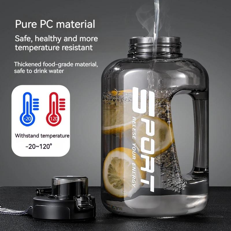 Large Capacity Water Bottle with Straw Lid Sports Gym Water Kettle for Camping Travel BPA Free Drinking Bottles