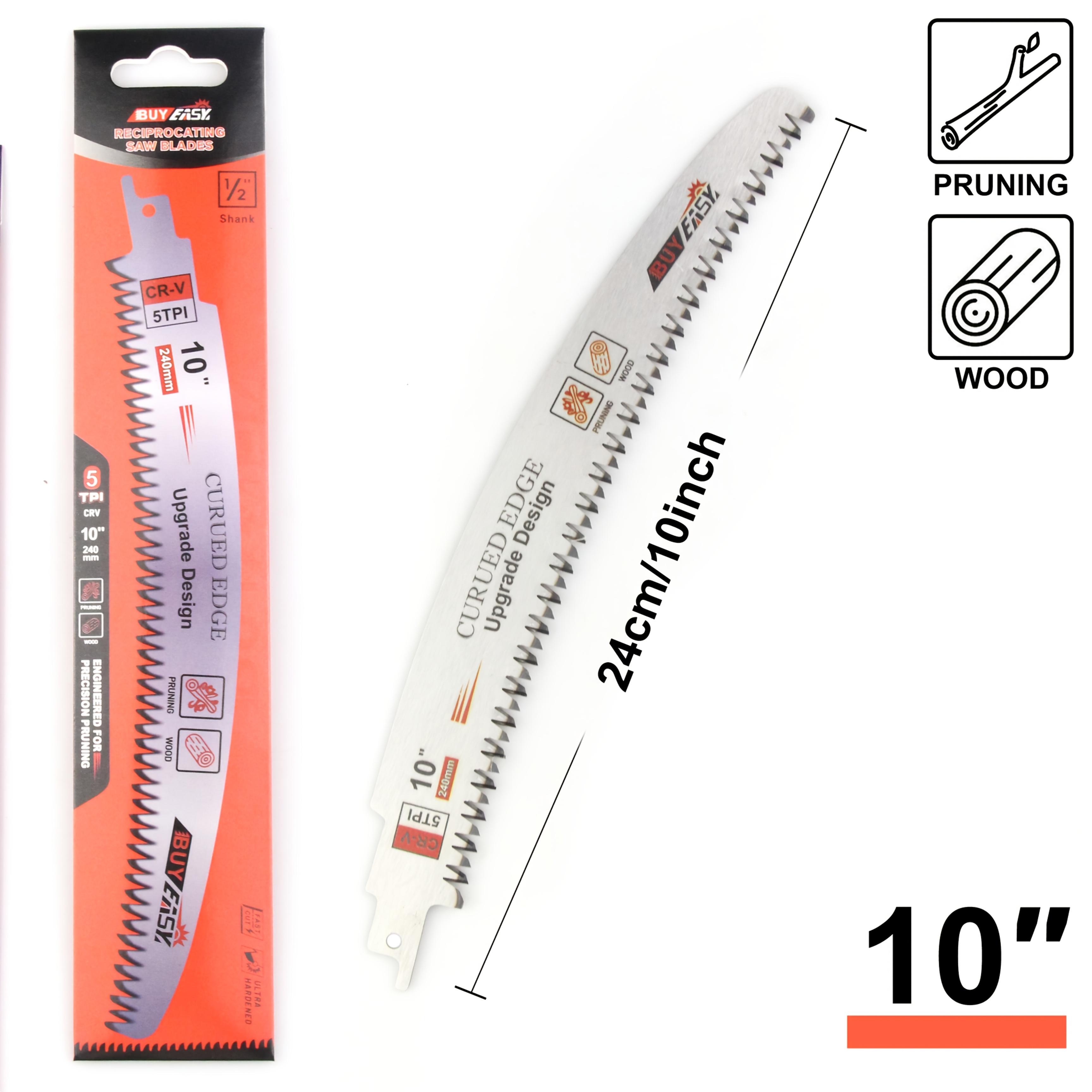 

1pc Japanese tooth reciprocating saw blade, 10/12/15in, curved edge,CR-V material,sharp & durable,for tree pruning& wood cutting