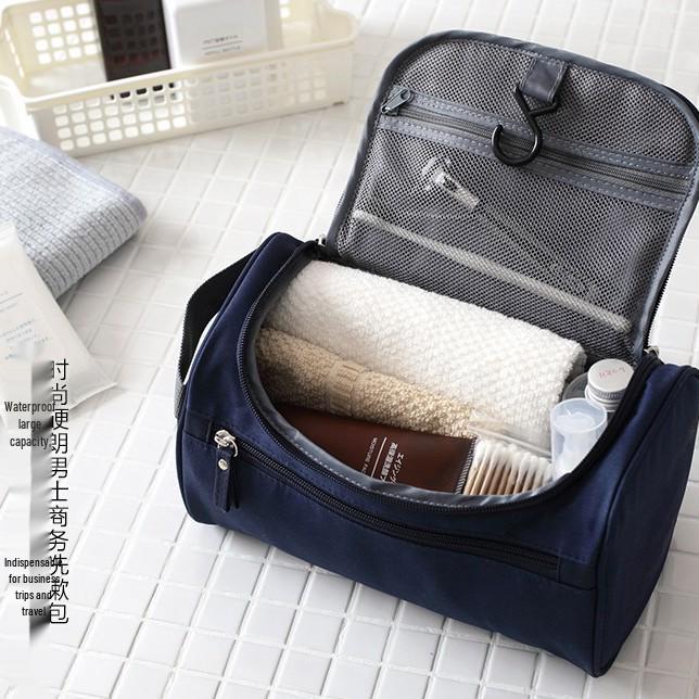 Geantă Portabilă Impermeabilă pentru Depozitare Machiaj Bărbați - Pânză Oxford cu Cârlig de Călătorie Geantă de Toaletă