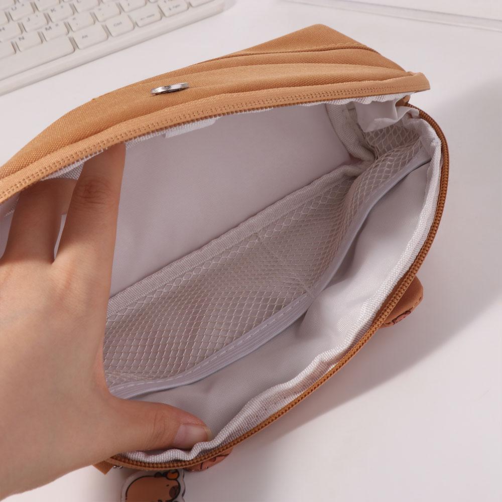 Desktop Storage Animal Capybara Pencil Case Kawaii Multi Layer Pencil Pouch  Study Supplies