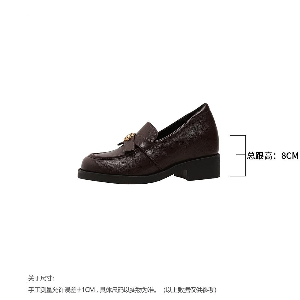 Camellia handmade soft-soled women's new autumn and winter thick-heeled single shoes retro small leather shoes