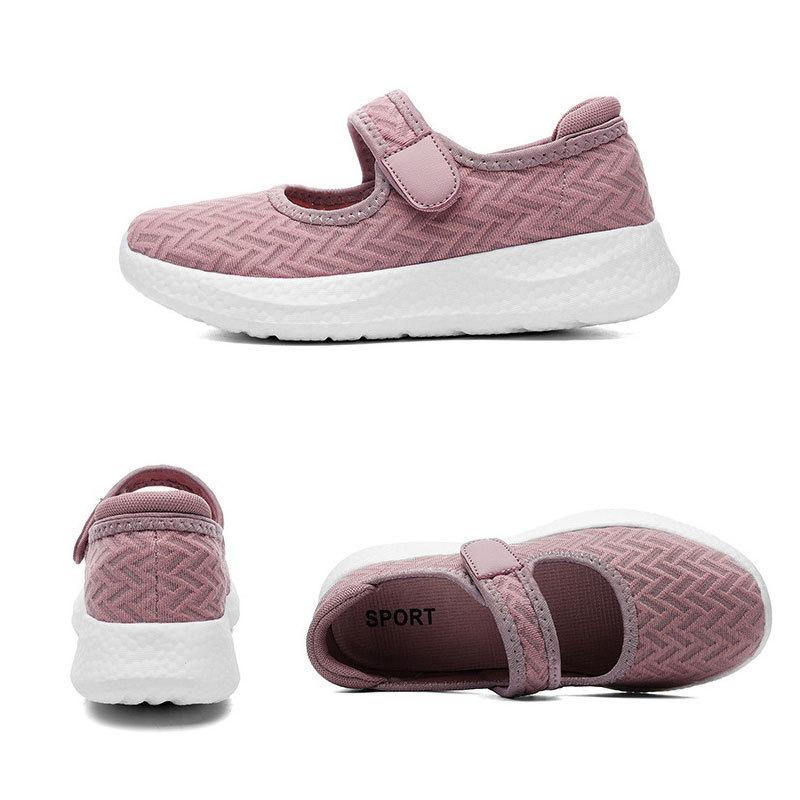 Spring walking shoes for women, middle-aged and old, Velcro, lightweight mother shoes, outdoor non-slip flat shoes for women