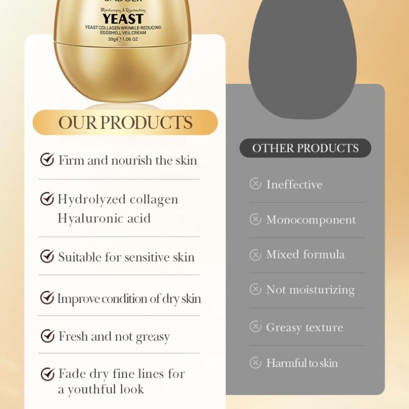 Yeast Collagen Veil Cream 30g Egg Shell Light Pattern Moisturizing Cream Skin Care Products