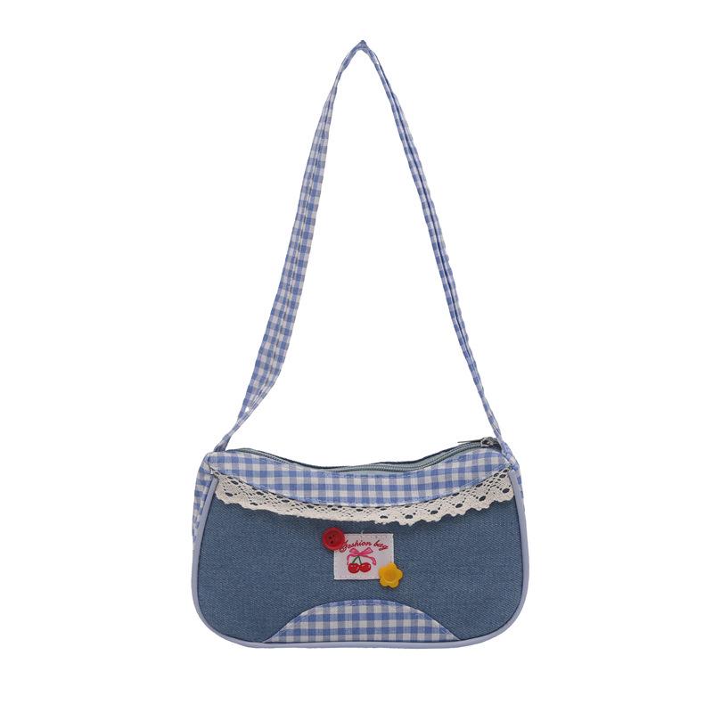 Korean Style Plaid Shoulder Bag - Cute, Fashionable, Versatile Underarm Bag for Women
