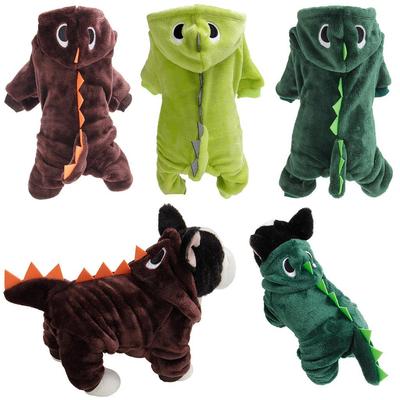 Amanda Ropa de Invierno para Perro Mascota con Capucha Estampado de Dinosaurio Top de Manga Larga para Perro Mascota