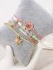 4pcs Fashionable Women's Bracelet Set Exquisite Colorful Bead Faux Handmade Rope Pendant Stackable Gift for Best Friend Holiday