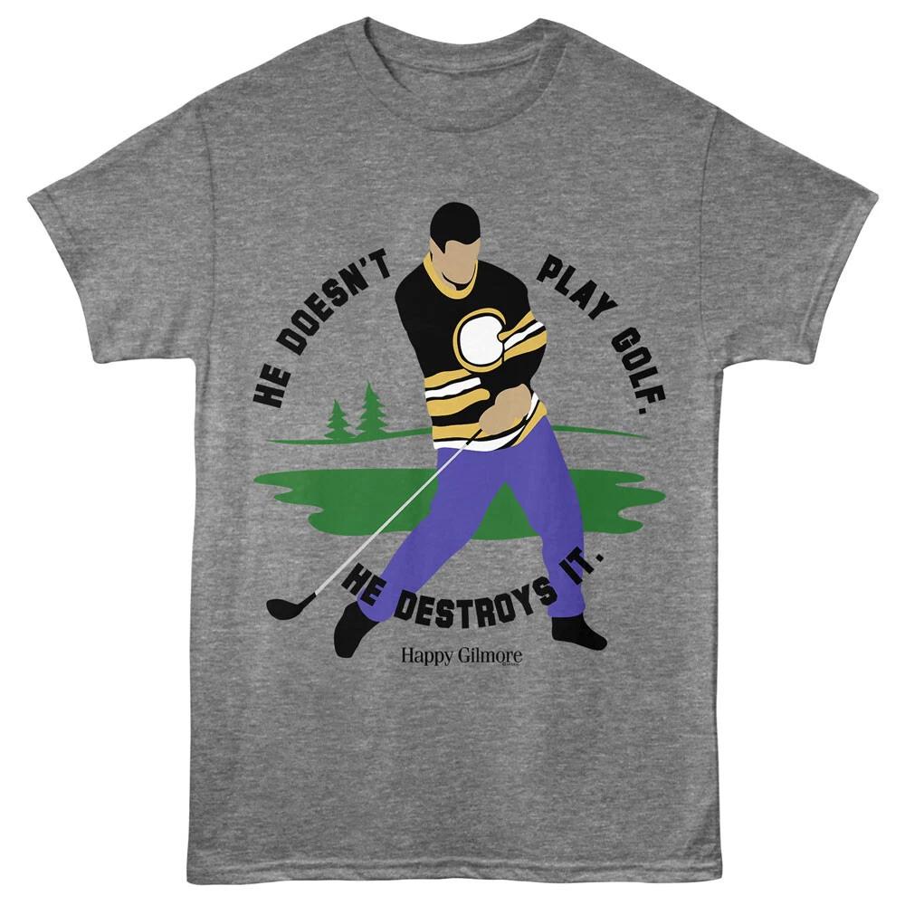 Happy Gilmore Movie He Doesn t Play Golf He Destroys It Men s T Shirt XL