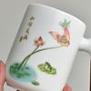 White Porcelain Tea Cup With Lid Office Tea Separation Teacup With Filter Cup Lettering Customized Gift Box