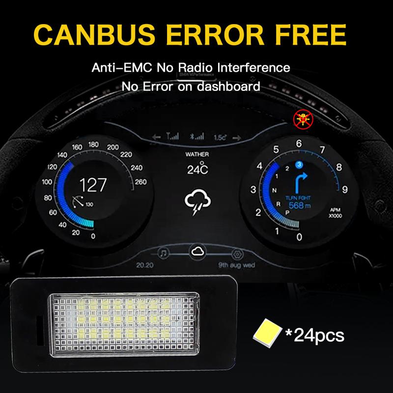 2pcs White Car LED Number License Plate Lights lamp 12V for f2 A4 B8 A5 Q5 S5 TT S4 Error Free Led License Plate Lights