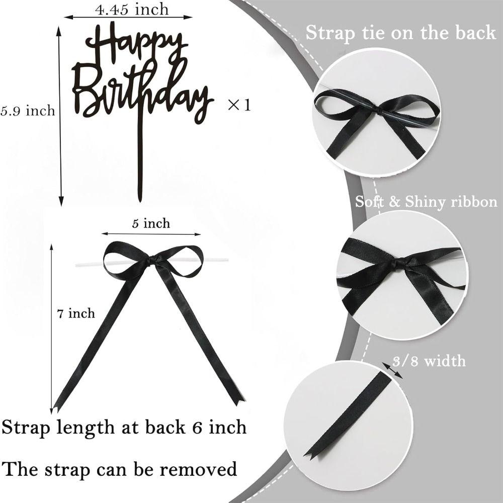7 PCS Funny Cake Decorating Multipurpose Happy Birthday Sign 2025 Ribbion Cake Topper