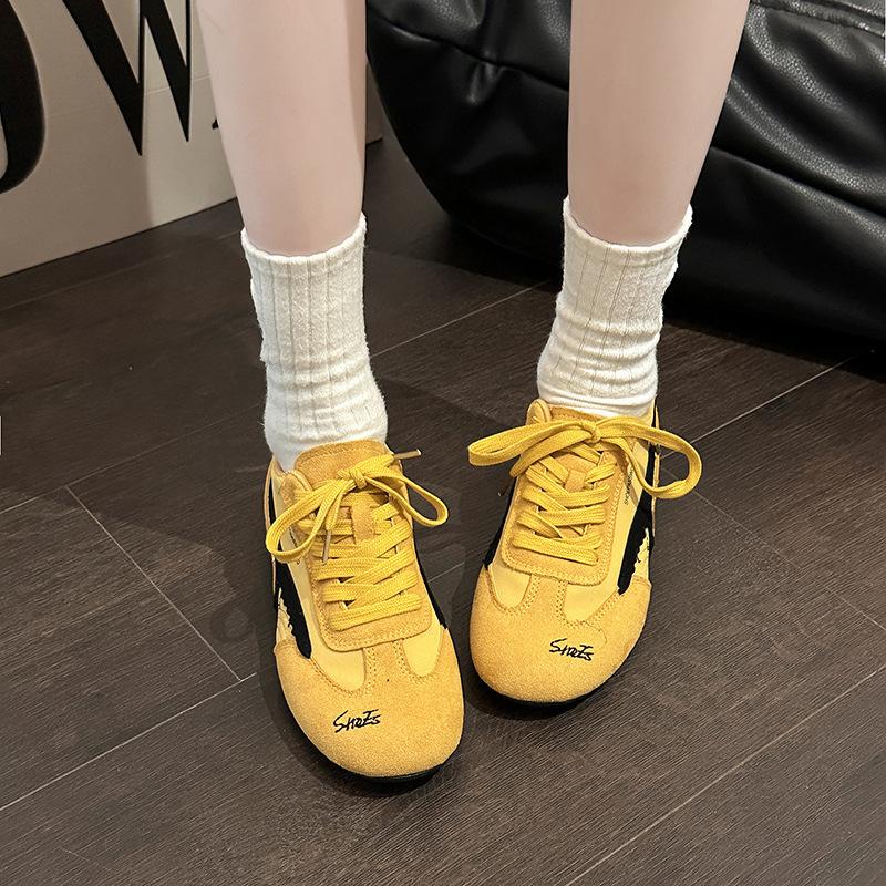 Fashion lace-up casual board shoes, simple retro sports German training shoes, summer retro comfortable and lightweight soft-soled Forrest Gump shoes
