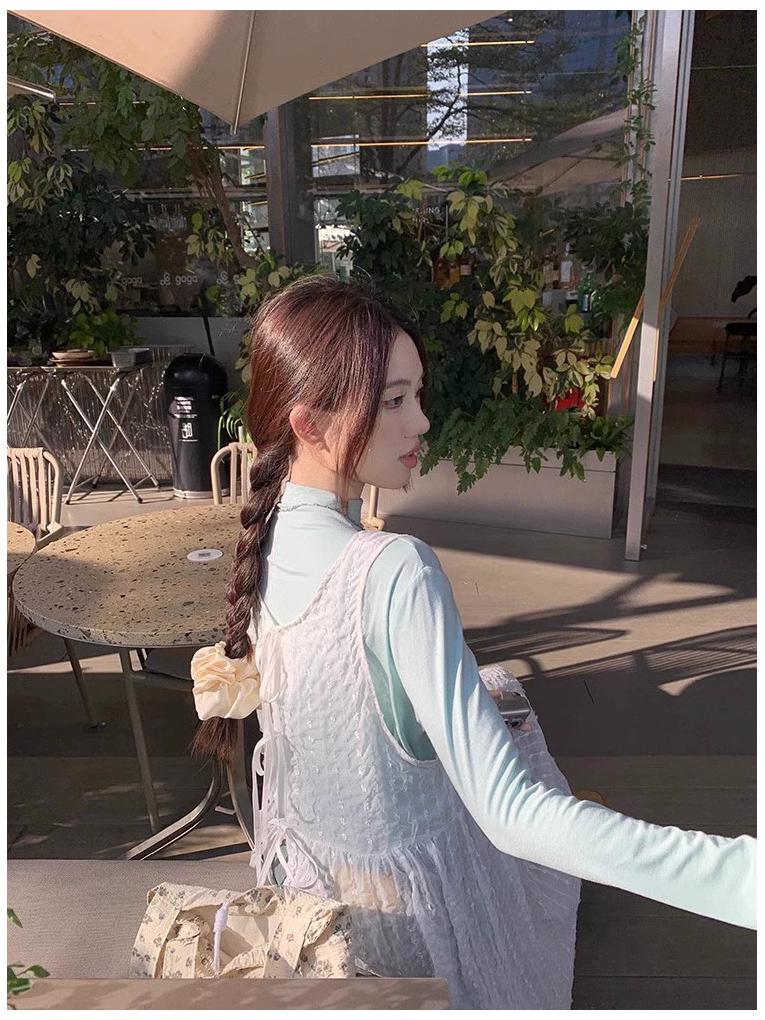 Sweet Korean-Style Women's Spaghetti Strap Vest Dress - 2026 Spring A-Line Layered Mid-Length Skirt