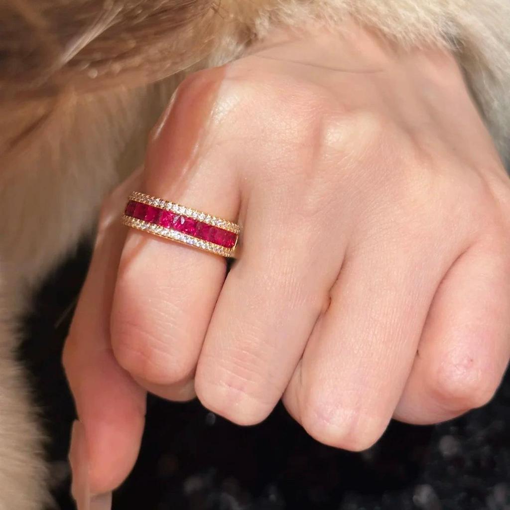 Elegant Retro Zircon Geometric Ring for Women - Court Style, Versatile Fashion Index Finger Jewelry.
