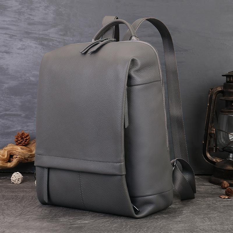 

Рюкзак для ноутбука, Мягкая коровья кожа, Большой вместимости, Повседневный и универсальный рюкзак темно-серого