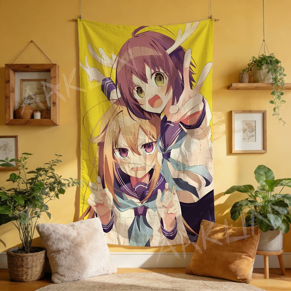 Anime Nokotan Cute Noko Shikanoko Tapestry Decoration Bedroom Dormitory Background Cloth Holiday Party Living Room Club Cloth