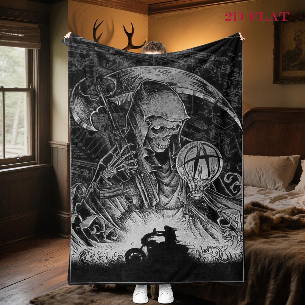 Reaper's Rebellion: Sons Anarchy Blanket Suitable for All Seasons Soft and Comfortable Office Rest Blanket Sheet Digital Printing