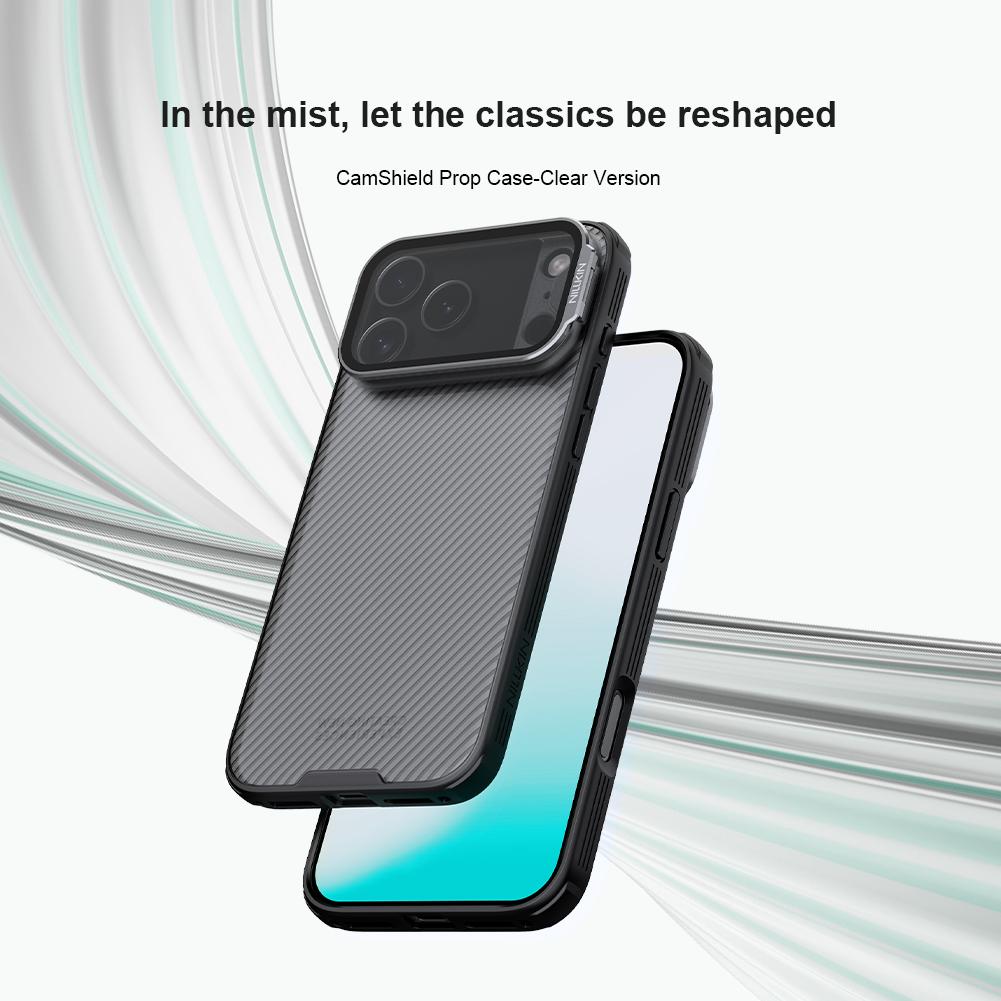 Nillkin para iPhone 17 Pro Max / 17 Pro Capa CamShield Prop Tampa da Câmera Suporte Transparente Capa Traseira Capa de Celular