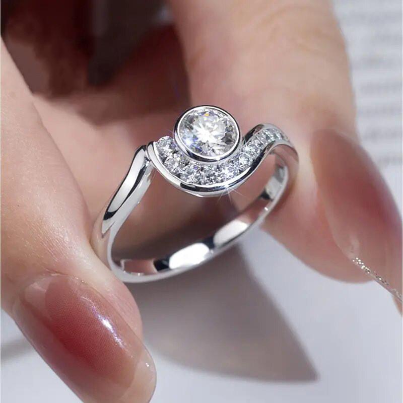 

925 Sterling Silver Luxury Trendy Wedding Rings for Women AAA Cubic Zirconia Engagement Accessories Fashion Jewelry Gifts 7