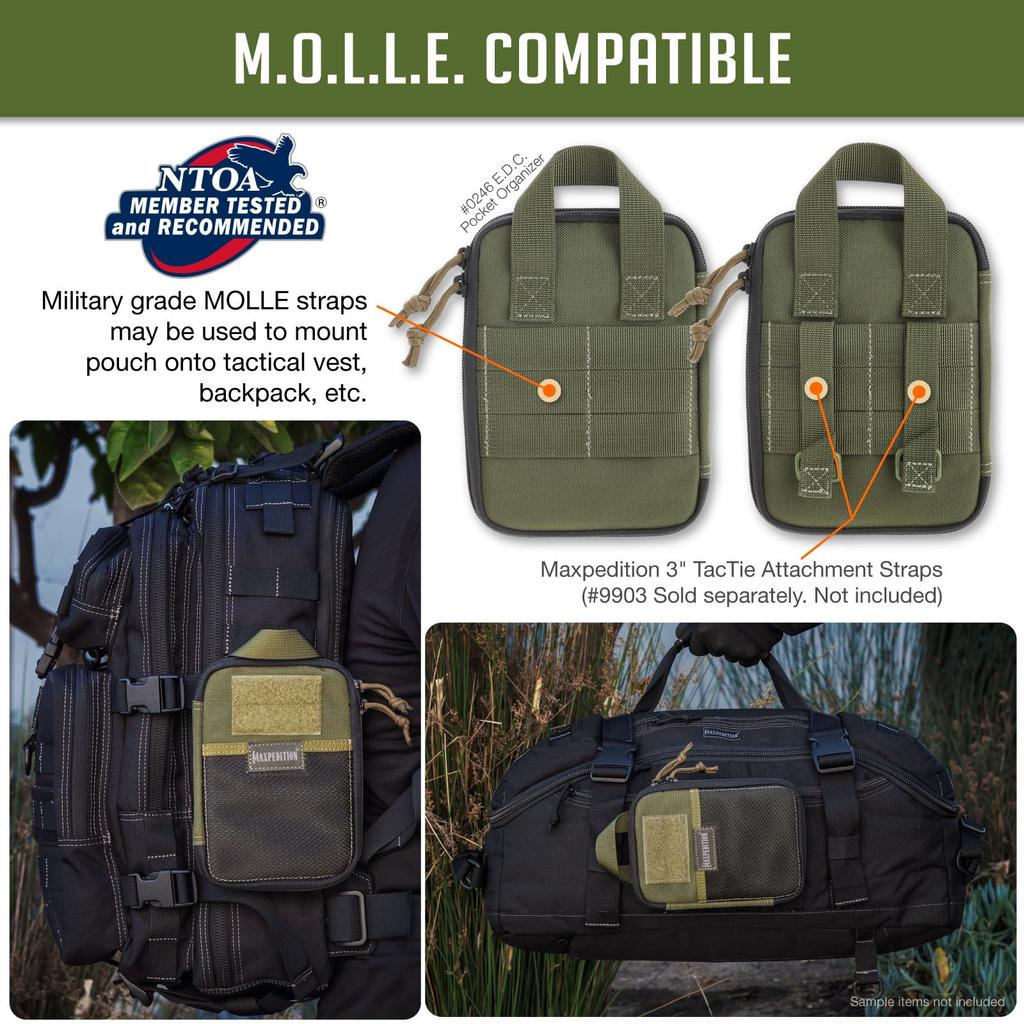 MAXPEDITION EDC Pocket Organizer MOLLE 1000D Nylon Tactical Pouch for Everyday Carry Tools and Gear Storage for and Survival Use (OD Green) Compact,