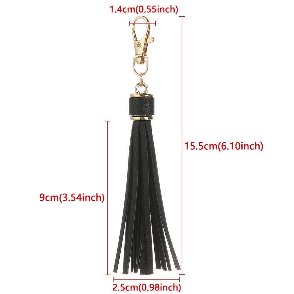 Fashion Bag Accessory Fringe Jewelry PU Leather Tassels Tassel Key Chain KeyRing KeyChain Strap
