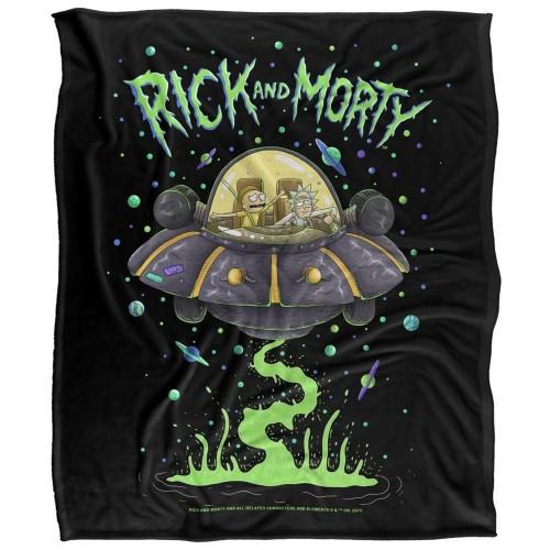 Rick And Morty Drunk Rick Ship Soft Touch Blanket