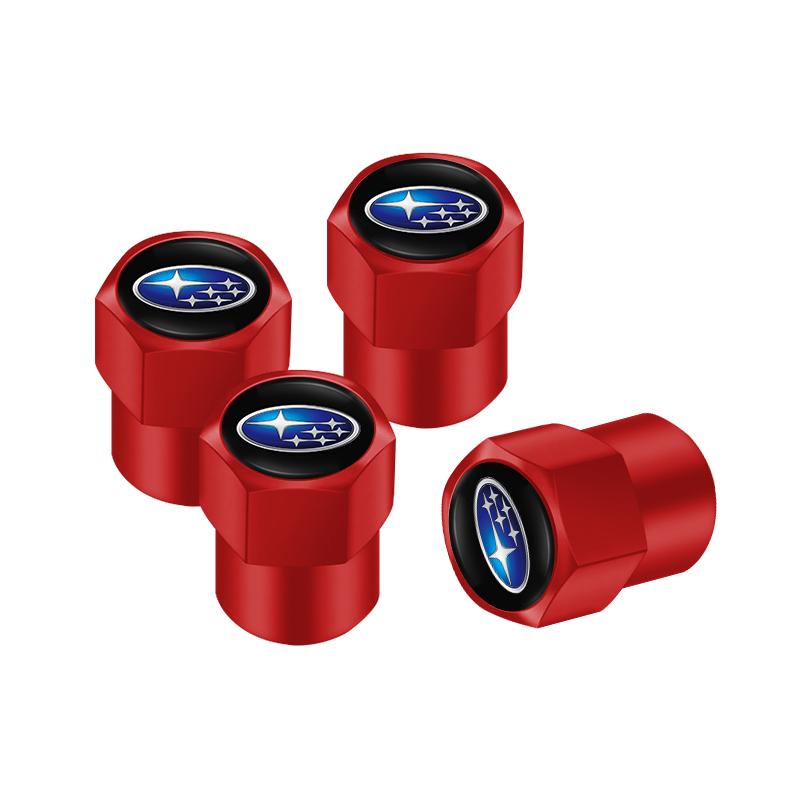 4pcs Car Tire F75 Valve Caps Waterproof Dust Covers Accessories For Subaru STI XV Forester BRZ Outback Smart Impreza WRX 2006 Ascent