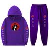 Mens Naruto Inspired Fleece-Lined Hooded Sweatshirt Jogger Set Casual Sportswear Winter