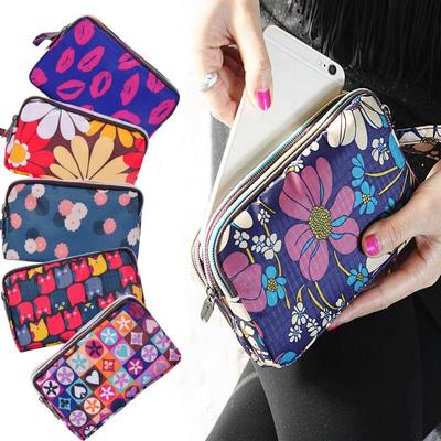 Lady Wallet Canvas drei Schichten Handytasche Frau Geldbörse