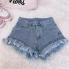 High-Waisted Pink Denim A-Line Shorts for Women - 2026 Summer Trendy Loose Frayed Style