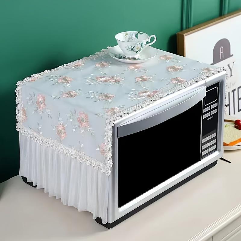 Microwave Oven Cover, Floral Pattern, Protective Dust-Proof Cloth, Essential Kitchen Tool, Color Subject to Picture