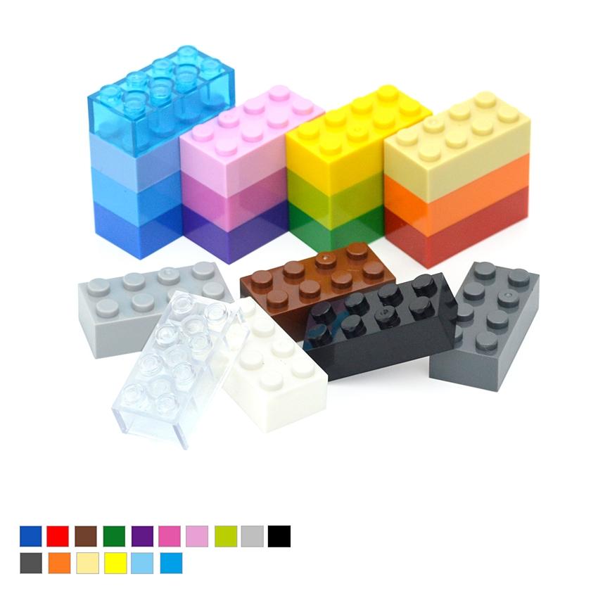 25PCS 2x4 Dots Thick Figures Bricks Assemblage Contruction Building Blocks Compatible Leduo 3001 Educational Toys For Children